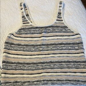 American Eagle Outfitters Cream Ribbed Sleeveless Tank Top